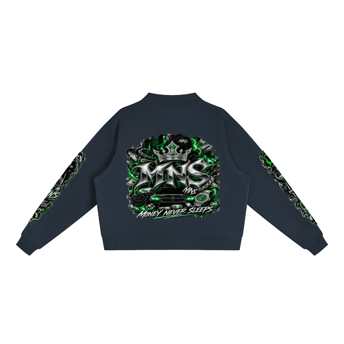 Essential Fleece Mock-Neck Crew Sweatshirt